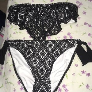 Black & White Strapless Bikini
